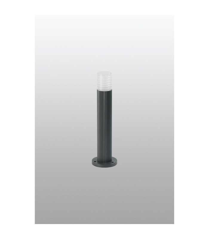 Springwater Ribbed Line 35cm Post Lamp Horizontal Line Acrylic Shade 1 x GU10 IP54 Grey/Clear/Frosted -7