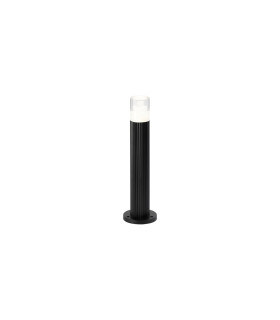 Springwater Ribbed Line 35cm Post Lamp Tier Pattern Acrylic Shade 1 x GU10 IP54 Black/Clear -1