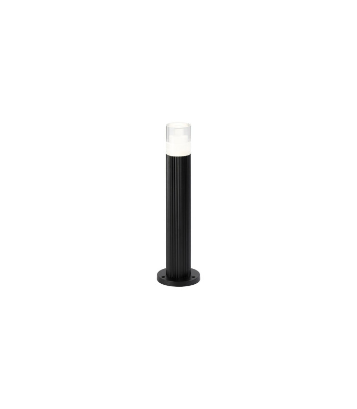 Springwater Ribbed Line 35cm Post Lamp Tier Pattern Acrylic Shade 1 x GU10 IP54 Black/Clear -1