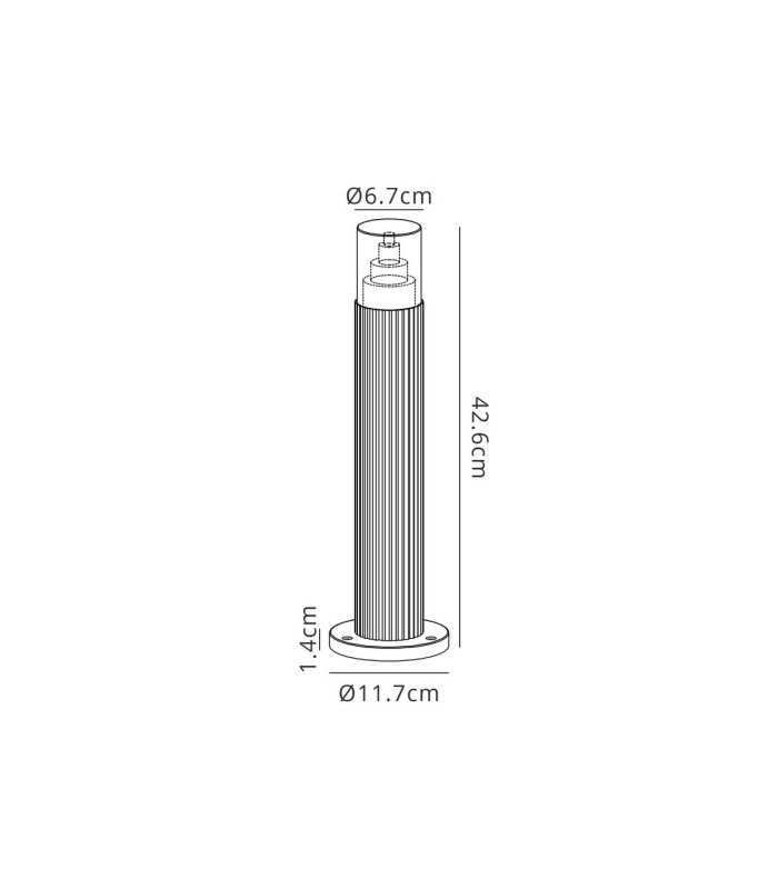 Springwater Ribbed Line 35cm Post Lamp Tier Pattern Acrylic Shade 1 x GU10 IP54 Black/Clear -2