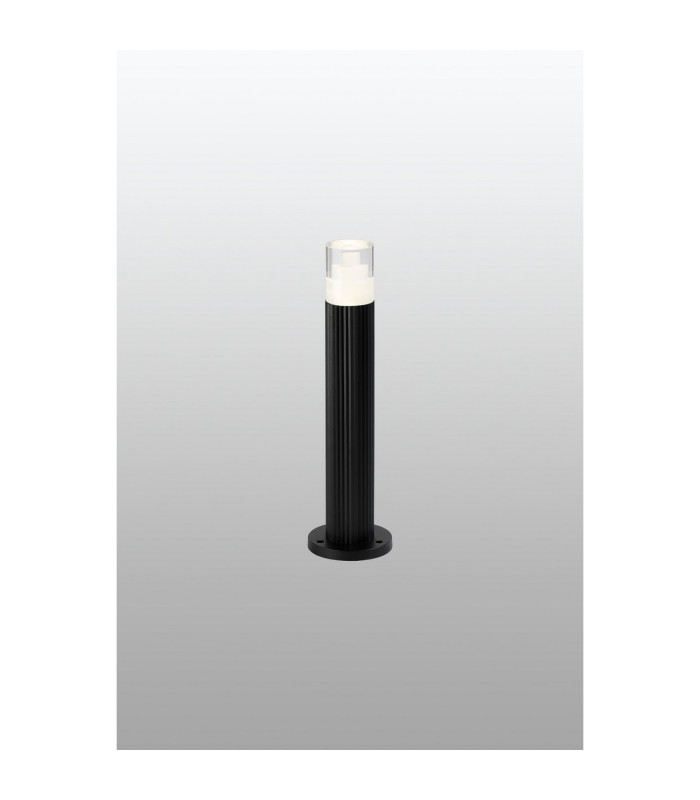 Springwater Ribbed Line 35cm Post Lamp Tier Pattern Acrylic Shade 1 x GU10 IP54 Black/Clear -3
