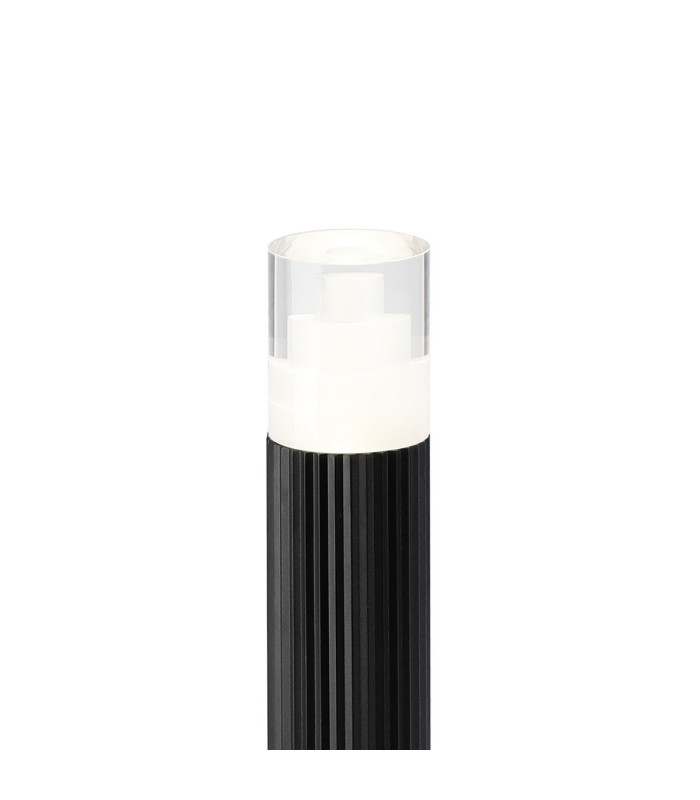 Springwater Ribbed Line 35cm Post Lamp Tier Pattern Acrylic Shade 1 x GU10 IP54 Black/Clear -6