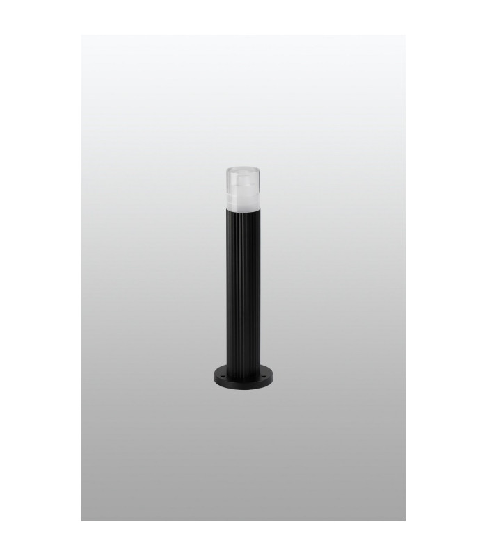 Springwater Ribbed Line 35cm Post Lamp Tier Pattern Acrylic Shade 1 x GU10 IP54 Black/Clear -7