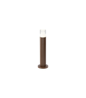 Springwater Ribbed Line 35cm Post Lamp Tier Pattern Acrylic Shade 1 x GU10 IP54 Dark Brown/Clear -1
