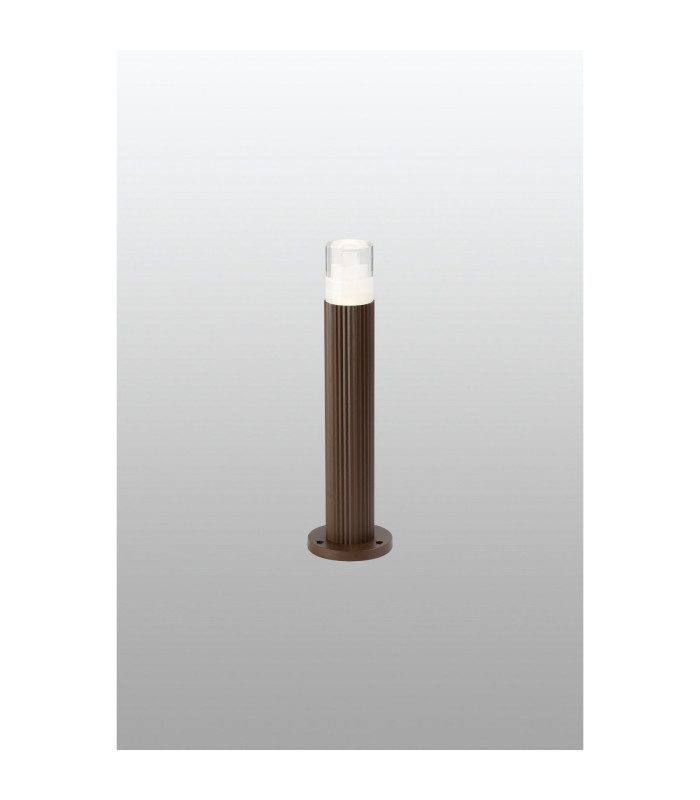 Springwater Ribbed Line 35cm Post Lamp Tier Pattern Acrylic Shade 1 x GU10 IP54 Dark Brown/Clear -3