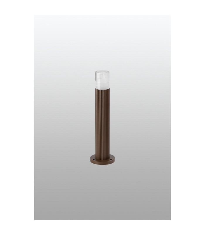 Springwater Ribbed Line 35cm Post Lamp Tier Pattern Acrylic Shade 1 x GU10 IP54 Dark Brown/Clear -7