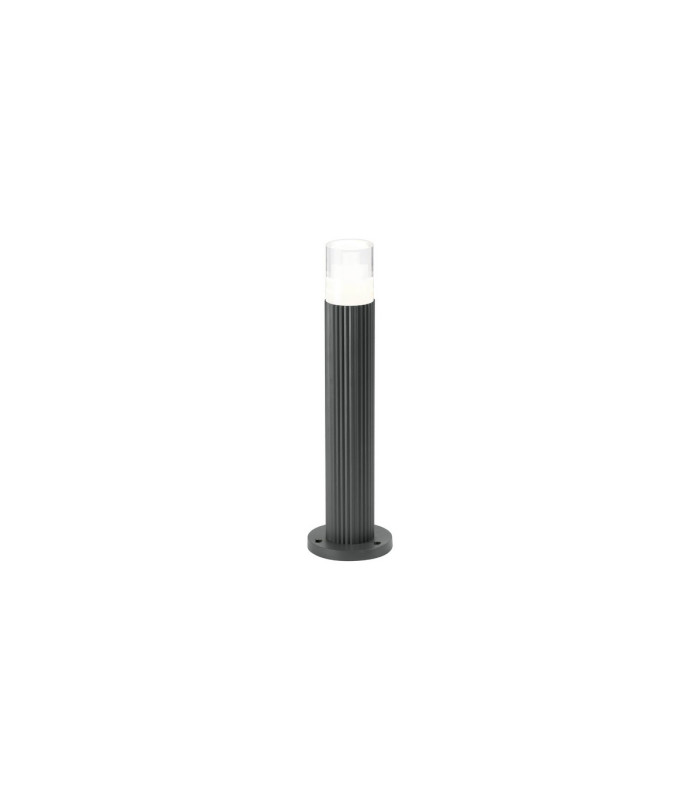 Springwater Ribbed Line 35cm Post Lamp Tier Pattern Acrylic Shade 1 x GU10 IP54 Grey/Clear -1