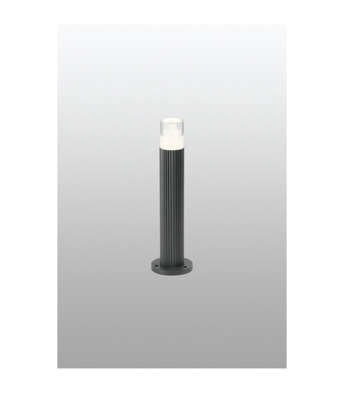 Springwater Ribbed Line 35cm Post Lamp Tier Pattern Acrylic Shade 1 x GU10 IP54 Grey/Clear -3