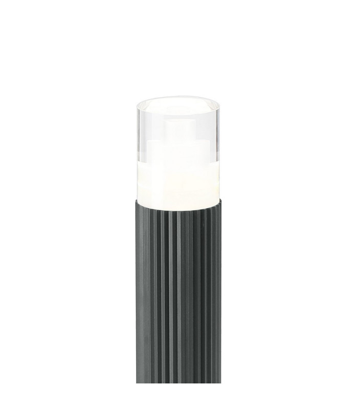 Springwater Ribbed Line 35cm Post Lamp Tier Pattern Acrylic Shade 1 x GU10 IP54 Grey/Clear -6