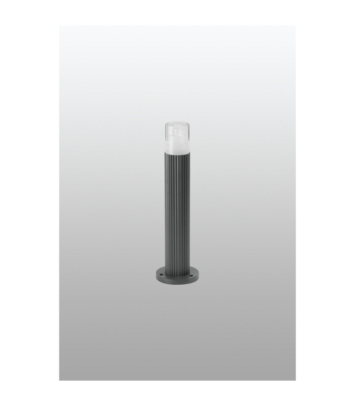 Springwater Ribbed Line 35cm Post Lamp Tier Pattern Acrylic Shade 1 x GU10 IP54 Grey/Clear -7