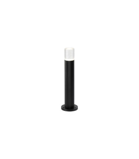 Springwater Ribbed Line 35cm Post Lamp Bubble Acrylic Shade 1 x GU10 IP54 Black/Clear -1