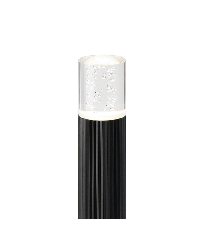 Springwater Ribbed Line 35cm Post Lamp Bubble Acrylic Shade 1 x GU10 IP54 Black/Clear -6