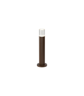 Springwater Ribbed Line 35cm Post Lamp Bubble Acrylic Shade 1 x GU10 IP54 Dark Brown/Clear -1
