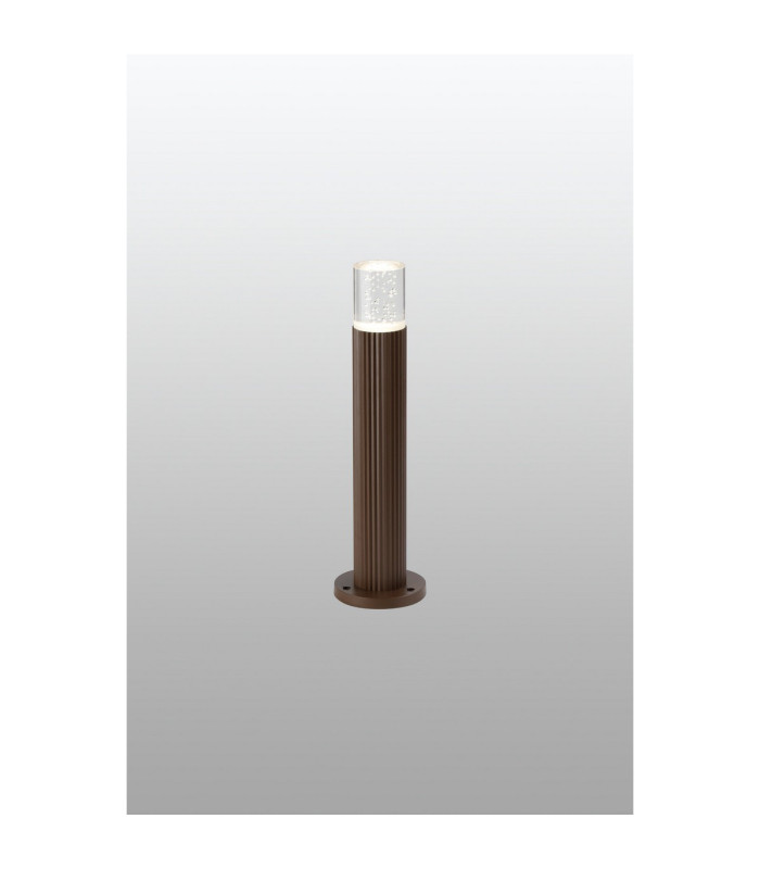 Springwater Ribbed Line 35cm Post Lamp Bubble Acrylic Shade 1 x GU10 IP54 Dark Brown/Clear -3