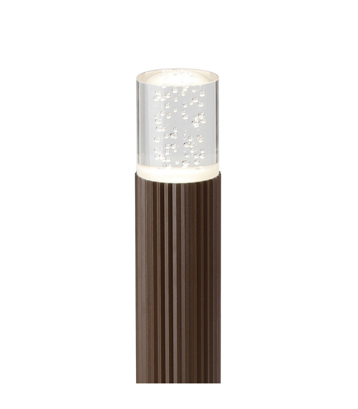 Springwater Ribbed Line 35cm Post Lamp Bubble Acrylic Shade 1 x GU10 IP54 Dark Brown/Clear -6