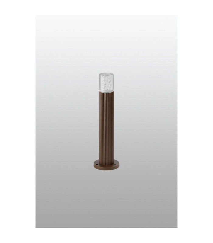 Springwater Ribbed Line 35cm Post Lamp Bubble Acrylic Shade 1 x GU10 IP54 Dark Brown/Clear -7