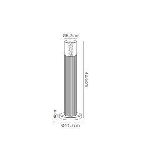 Springwater Ribbed Line 35cm Post Lamp Bubble Acrylic Shade 1 x GU10 IP54 Grey/Clear -2