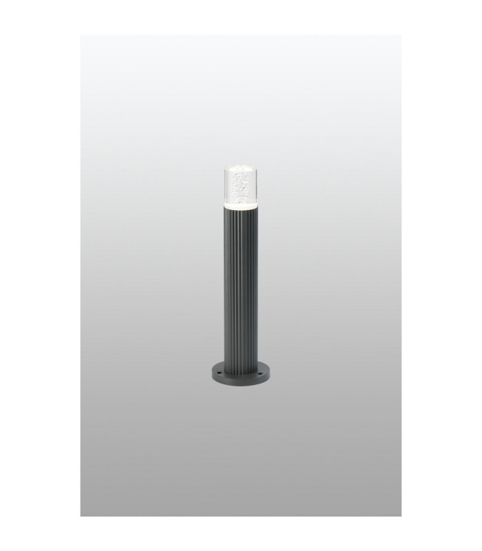 Springwater Ribbed Line 35cm Post Lamp Bubble Acrylic Shade 1 x GU10 IP54 Grey/Clear -3