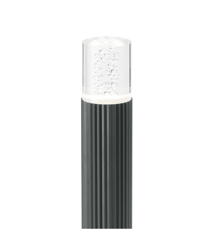 Springwater Ribbed Line 35cm Post Lamp Bubble Acrylic Shade 1 x GU10 IP54 Grey/Clear -6