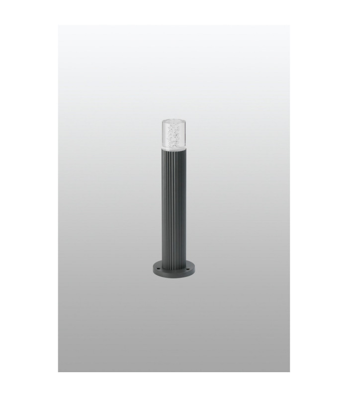 Springwater Ribbed Line 35cm Post Lamp Bubble Acrylic Shade 1 x GU10 IP54 Grey/Clear -7