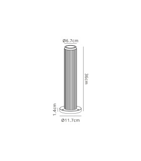 Springwater Ribbed Line 35cm Post Lamp Shallow Acrylic Shade 1 x GU10 IP54 Black/Clear/Frosted -2