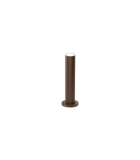 Springwater Ribbed Line 35cm Post Lamp Shallow Acrylic Shade 1 x GU10 IP54 Dark Brown/Clear/Frosted -1
