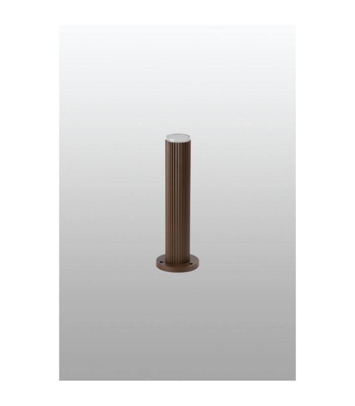 Springwater Ribbed Line 35cm Post Lamp Shallow Acrylic Shade 1 x GU10 IP54 Dark Brown/Clear/Frosted -7