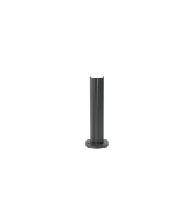 Springwater Ribbed Line 35cm Post Lamp Shallow Acrylic Shade 1 x GU10 IP54 Grey/Clear/Frosted -1