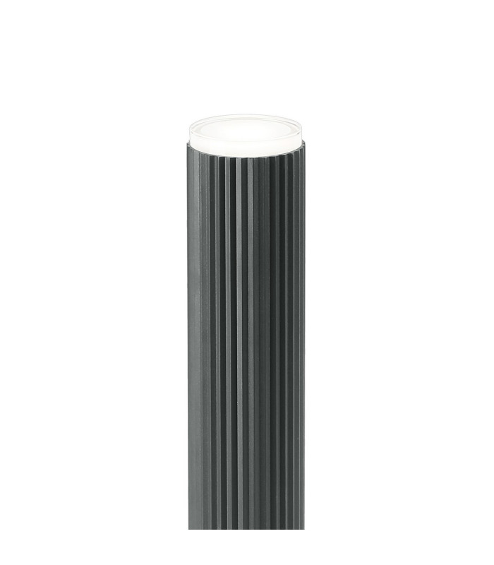 Springwater Ribbed Line 35cm Post Lamp Shallow Acrylic Shade 1 x GU10 IP54 Grey/Clear/Frosted -6