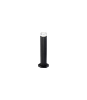 Springwater Ribbed Line 35cm Post Lamp Short Diagonal Pattern Acrylic Shade 1 x GU10 IP54 Black/Clear/Frosted -1