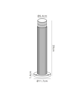 Springwater Ribbed Line 35cm Post Lamp Short Diagonal Pattern Acrylic Shade 1 x GU10 IP54 Black/Clear/Frosted -2