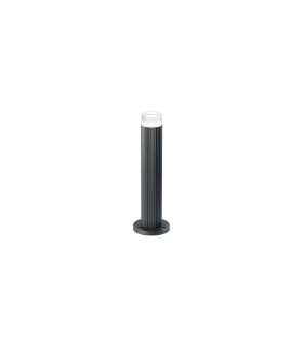 Springwater Ribbed Line 35cm Post Lamp Short Diagonal Pattern Acrylic Shade 1 x GU10 IP54 Grey/Clear/Frosted -1