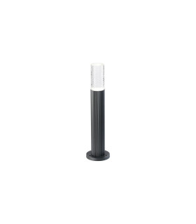 Springwater Ribbed Line 35cm Post Lamp Tall Diagonal Pattern Acrylic Shade 1 x GU10 IP54 Grey/Clear/Frosted -1