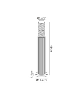 Springwater Ribbed Line 35cm Post Lamp Tall Diagonal Pattern Acrylic Shade 1 x GU10 IP54 Grey/Clear/Frosted -2