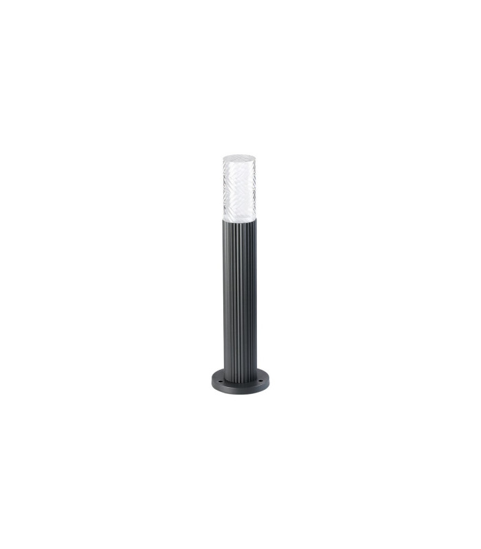 Springwater Ribbed Line 35cm Post Lamp Tall Diagonal Pattern Acrylic Shade 1 x GU10 IP54 Grey/Clear/Frosted -4