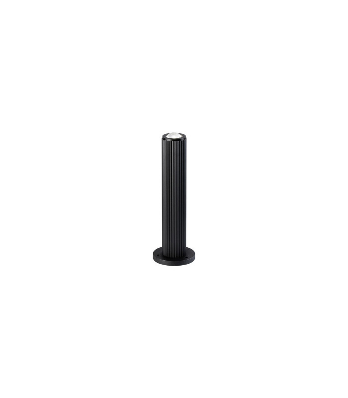 Springwater Ribbed Line 35cm Post Lamp Dome Acrylic Shade 1 x GU10 IP54 Black/Clear/Frosted -1