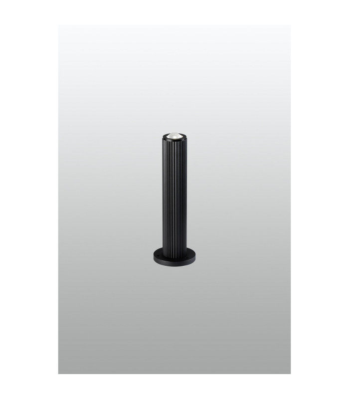 Springwater Ribbed Line 35cm Post Lamp Dome Acrylic Shade 1 x GU10 IP54 Black/Clear/Frosted -3