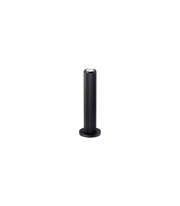 Springwater Ribbed Line 35cm Post Lamp Dome Acrylic Shade 1 x GU10 IP54 Black/Clear/Frosted -4