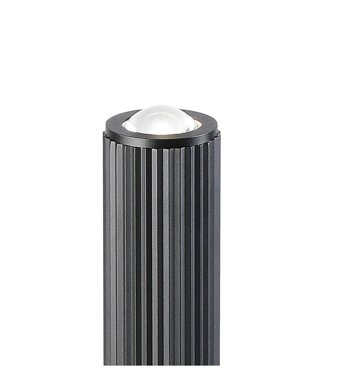 Springwater Ribbed Line 35cm Post Lamp Dome Acrylic Shade 1 x GU10 IP54 Black/Clear/Frosted -5