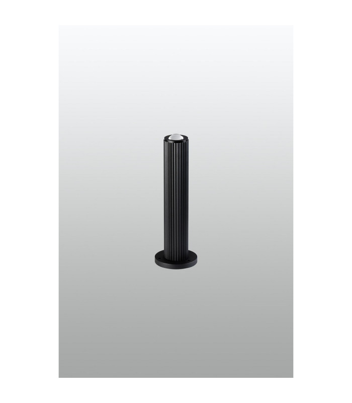 Springwater Ribbed Line 35cm Post Lamp Dome Acrylic Shade 1 x GU10 IP54 Black/Clear/Frosted -7