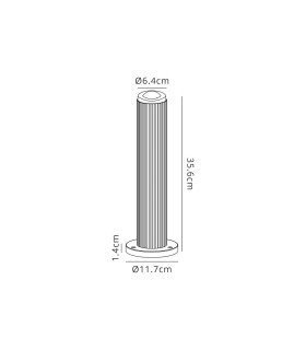 Springwater Ribbed Line 35cm Post Lamp Dome Acrylic Shade 1 x GU10 IP54 Dark Brown/Clear/Frosted -2