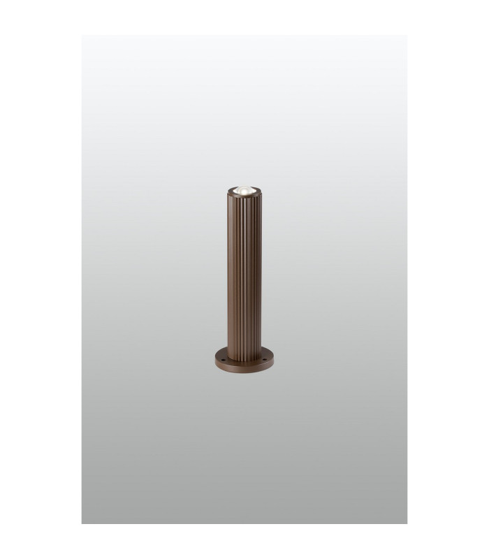 Springwater Ribbed Line 35cm Post Lamp Dome Acrylic Shade 1 x GU10 IP54 Dark Brown/Clear/Frosted -3