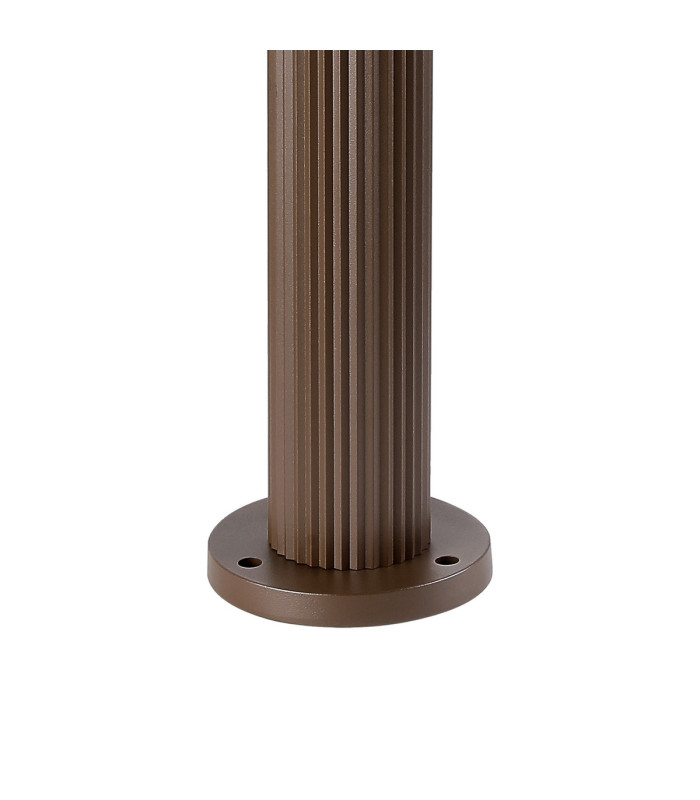 Springwater Ribbed Line 35cm Post Lamp Dome Acrylic Shade 1 x GU10 IP54 Dark Brown/Clear/Frosted -5