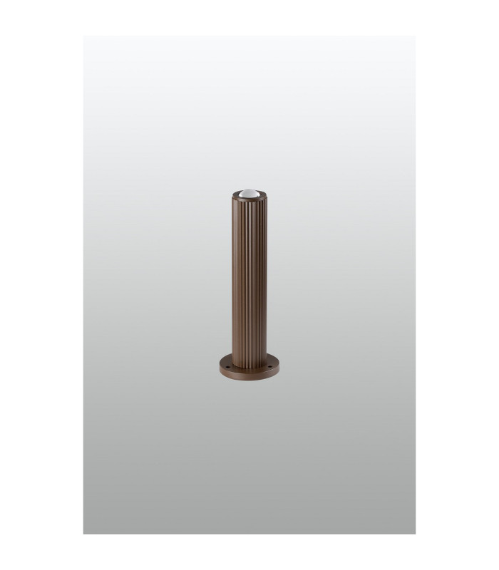 Springwater Ribbed Line 35cm Post Lamp Dome Acrylic Shade 1 x GU10 IP54 Dark Brown/Clear/Frosted -7