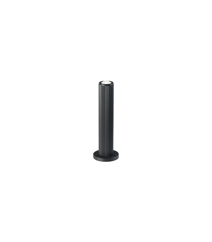 Springwater Ribbed Line 35cm Post Lamp Dome Acrylic Shade 1 x GU10 IP54 Grey/Clear/Frosted -1