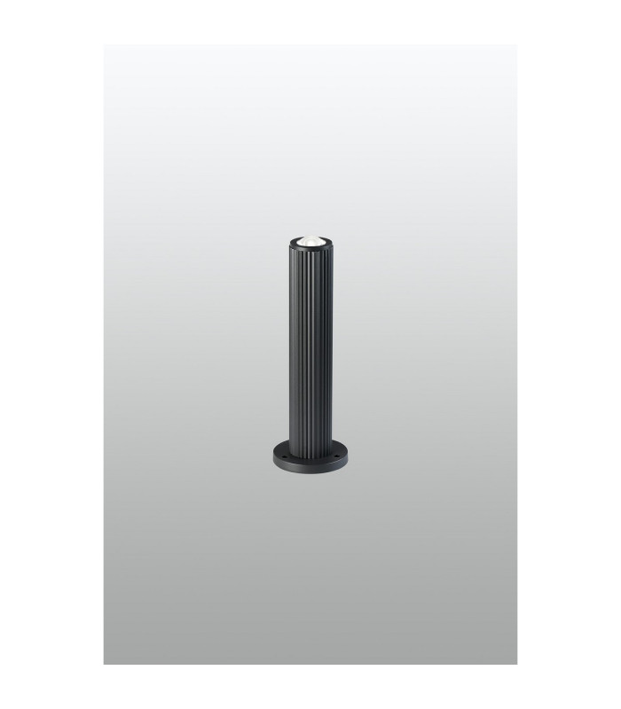 Springwater Ribbed Line 35cm Post Lamp Dome Acrylic Shade 1 x GU10 IP54 Grey/Clear/Frosted -3
