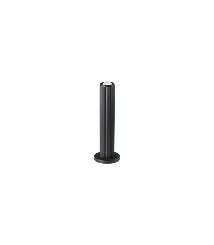 Springwater Ribbed Line 35cm Post Lamp Dome Acrylic Shade 1 x GU10 IP54 Grey/Clear/Frosted -4