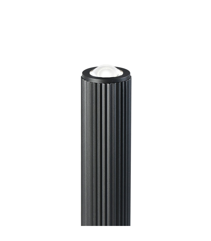 Springwater Ribbed Line 35cm Post Lamp Dome Acrylic Shade 1 x GU10 IP54 Grey/Clear/Frosted -6