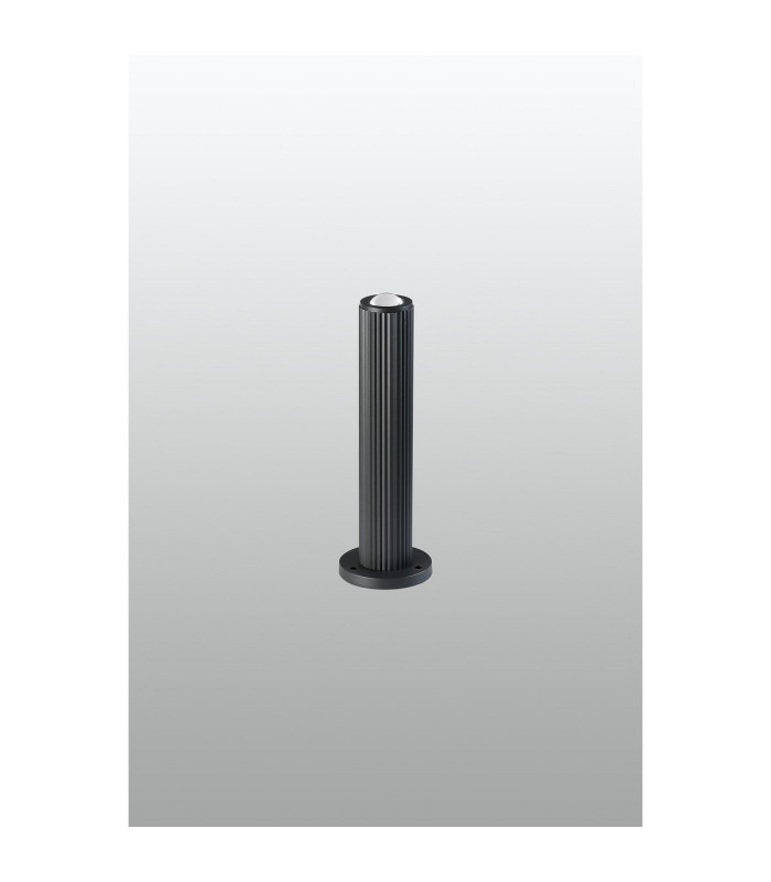 Springwater Ribbed Line 35cm Post Lamp Dome Acrylic Shade 1 x GU10 IP54 Grey/Clear/Frosted -7