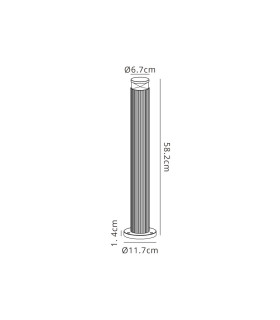 Springwater Ribbed Line 55cm Post Lamp X Pattern Acrylic Shade 1 x GU10 IP54 Black/Clear/Frosted -2